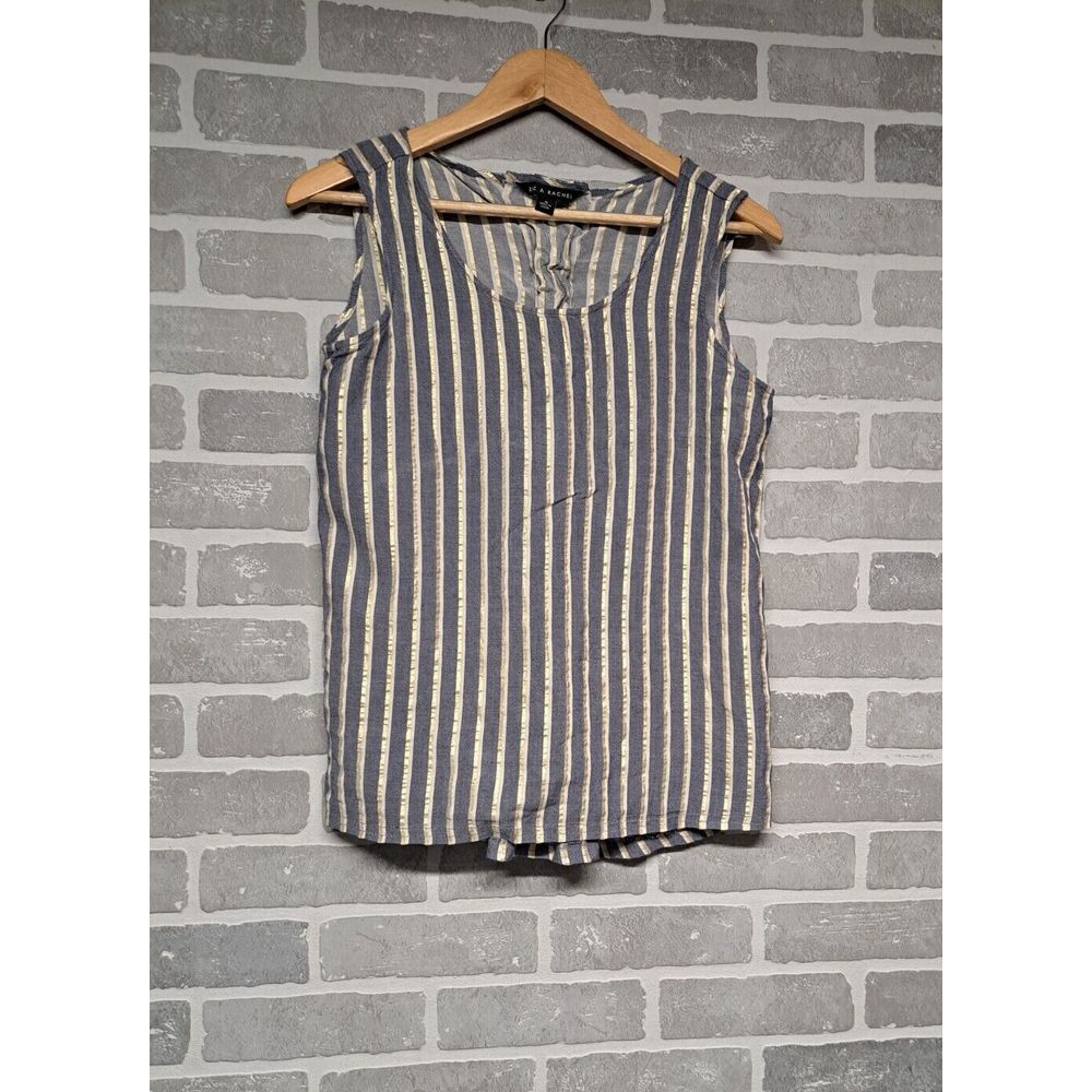 Zac & Rachel Womens Striped Sleeve Less Lace Up Back Tank Top Size Medium‎